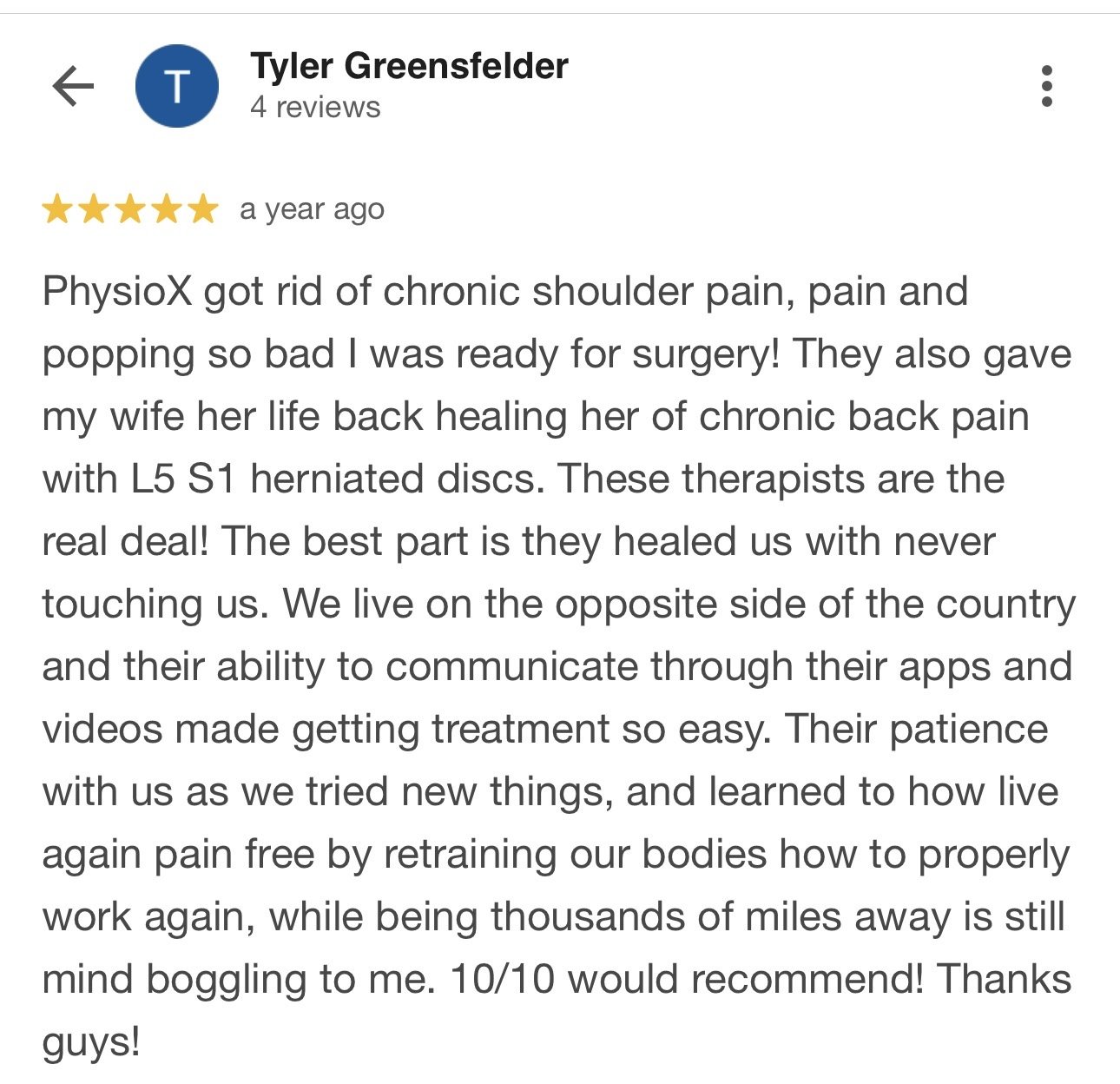 Tyler G — remote client review
