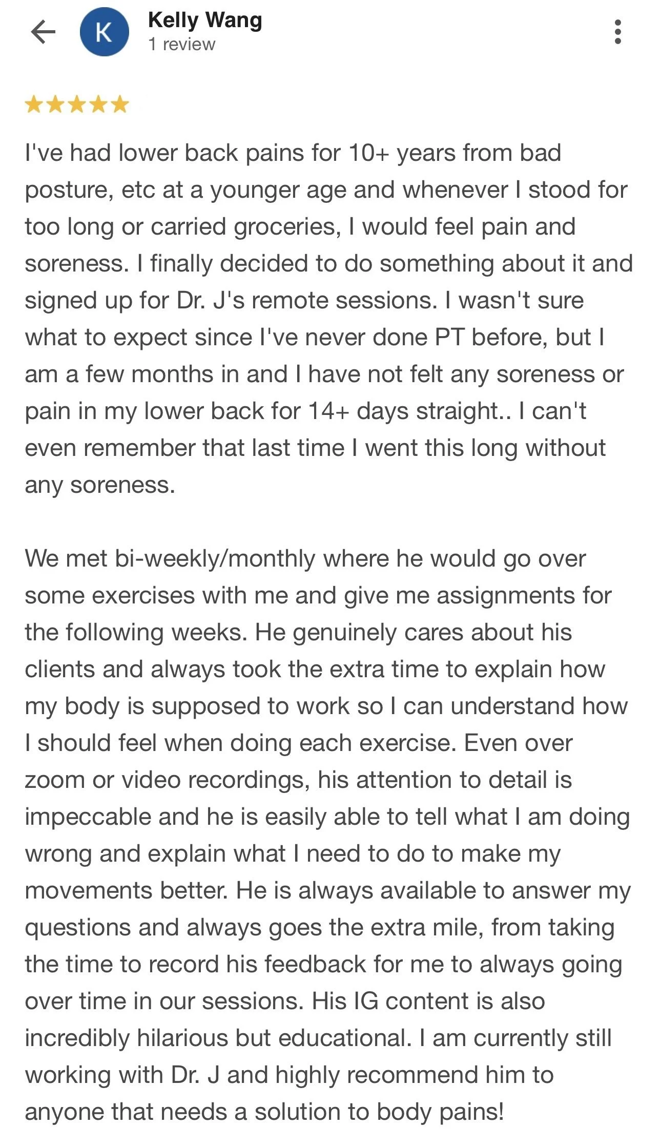 Kelly — remote client review