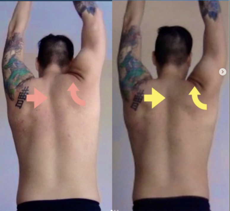 Remote client before-and-after posture, 15 minutes apart
